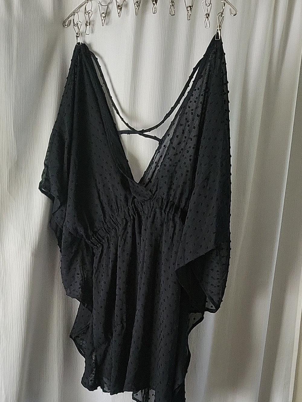 Black Swim Cover Up Large